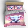 Smiling Cartoon Elephant Motif. Bedding Sets Duvet Cover Sets Duvet Covers Pillowcases(1 * Duvet Cover 2 * Pillowcases Without Duvet Insert)