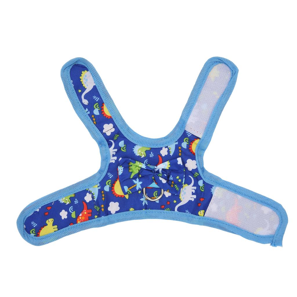 Cat Vest Harnesses and Leash Cartoon Dinosaur Pattern Breathable Cat Walking Vest with Strips for