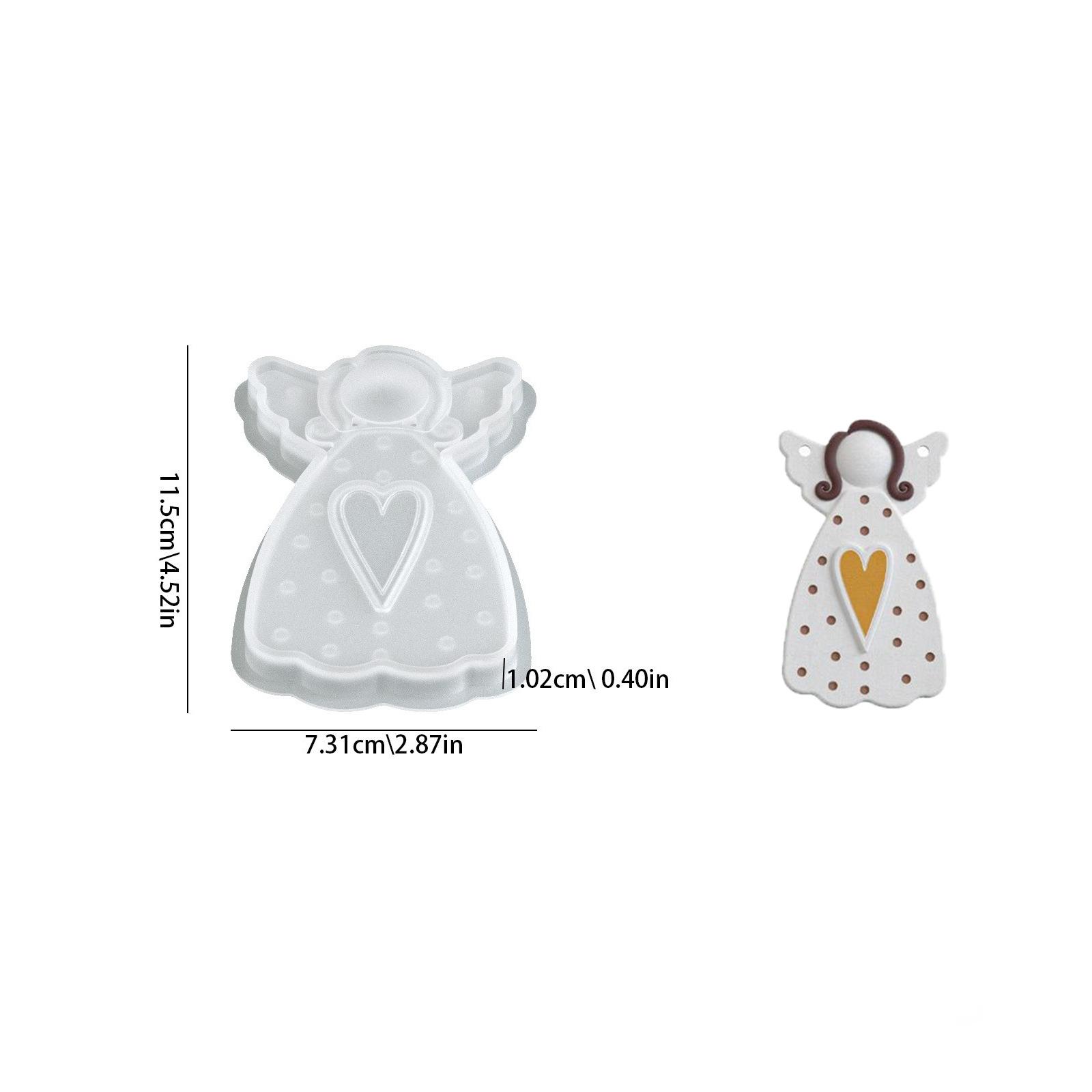 

Сделай сам Безликий Ангел Силиконовая Форма Рождественская Елка Подвесное Украшение Гипс Бетон Смола Форма Сердце Точечная Текстура Платье Девочка Ремесло