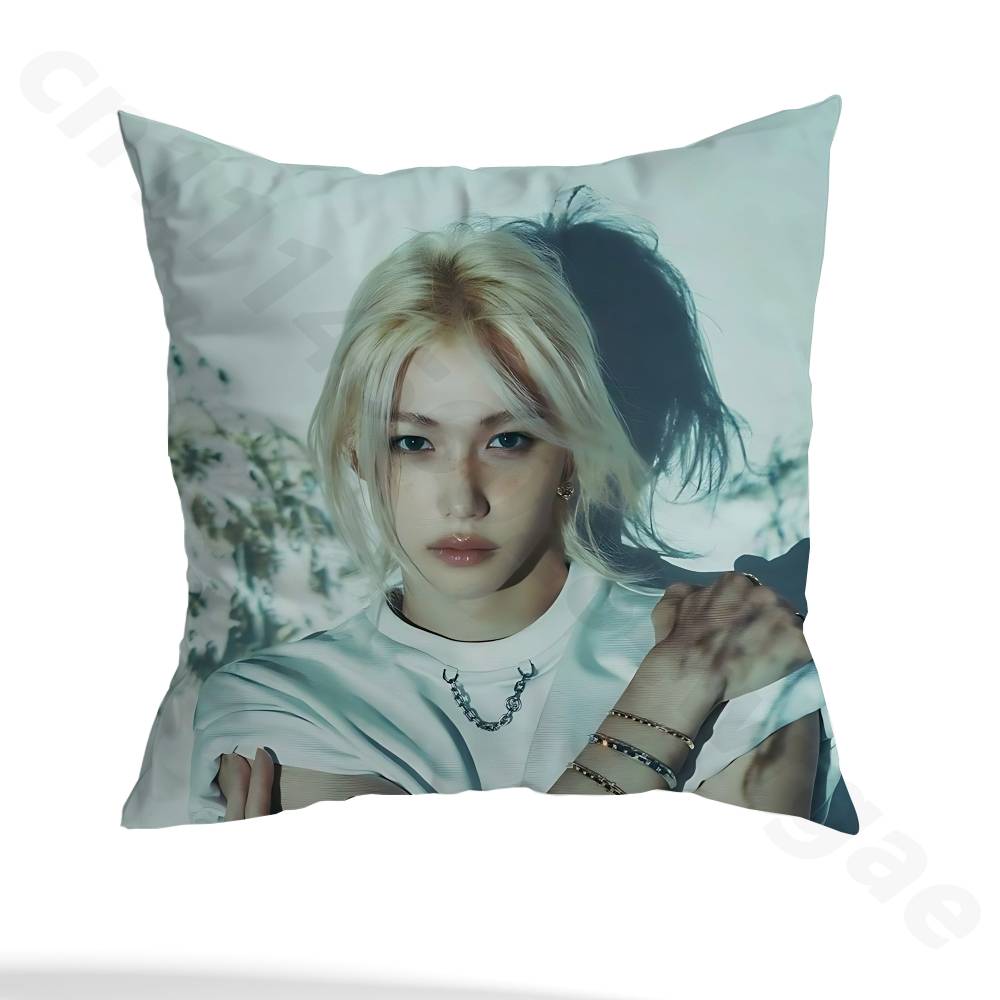 Kpop SKZ F-Felix Pillow Case Sofa Living Room Bedroom Headboard Backrest Cushion Square Cushion Nap Time