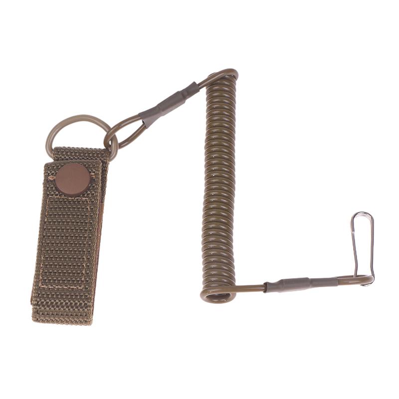 

1Pc Outdoor Anti-Lost Elastic Lanyard Anti-Theft Anti-Cut Spring Seat Belt Rope Key Ring Flashlight Accessories хаки