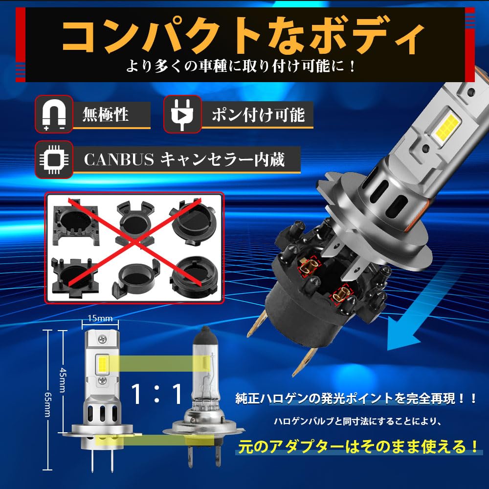 [16000LM explosive model!] Perrace h7 led motorcycle explosive light built-in