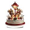 Festlicher Desktop-Schmuck für den Winter Weihnachten Acryl-Ornament, 2D Flaches verschneites Häuschen mit Sockel, Saisonal Detaillierter Druck Nikolaus Schneemann Tisch