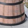 Pot de fleurs Style Tonneau Rustique Pots de Plantes avec Trous de Drainage Intégrés 8" Finition Inspirée du Plastique Marron Pot de Fleurs Extra-Large Épais pour Patio Jardin
