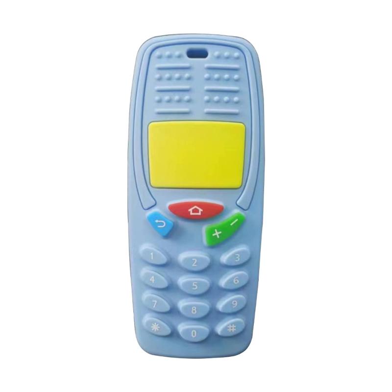 

Silicone Teether Toy for Baby Remote Control Chewing Toy BPA Free Molar Rod Infant Teething Rattle Toy Pacifier Pendant 1 світло-синій колір