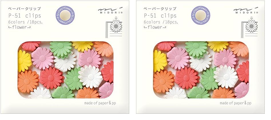 

DESIGNPHIL Зажимы MIDORI P-51, цветочный узор, 43317006 (х 2)