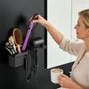 Wall-mounted Bathroom Hair Dryer Holder Carbon Steel Curling Iron Holder Storage Holder For Hairbrush Comb Bathroom Salon