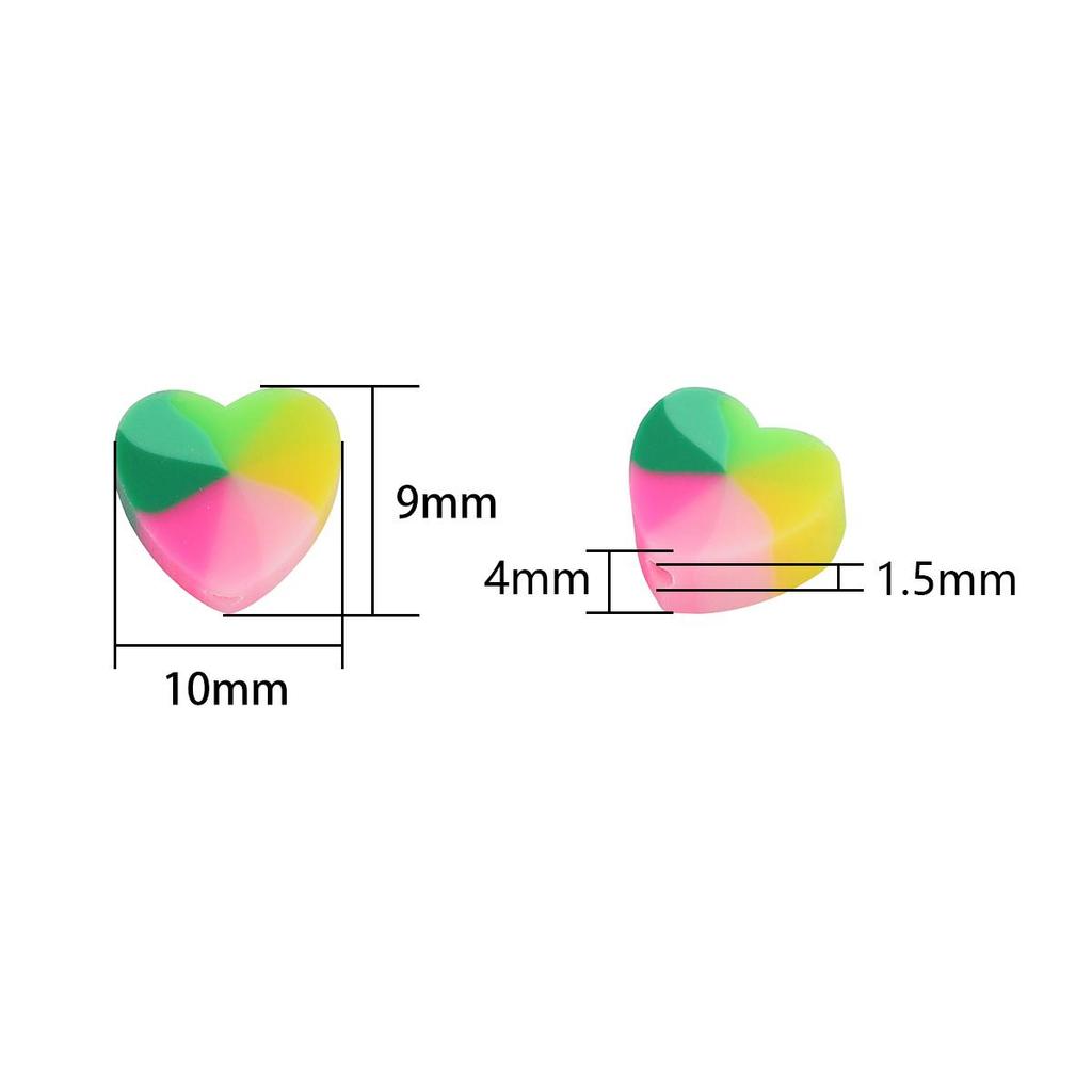 30 Τεμάχια 9*10mm Μίξη Χρωμάτων Καρδιά Αγάπης Χαλαρές Χάντρες Χάντρες Πολυμερούς Πηλού Για Κατασκευή Κοσμημάτων DIY Βραχιόλι Κολιέ Σκουλαρίκια