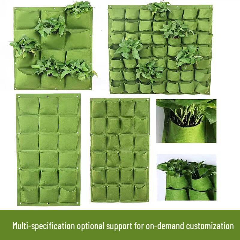 Vertical Wall Hanging Grow Bags for Balcony Greening and Flower Planting