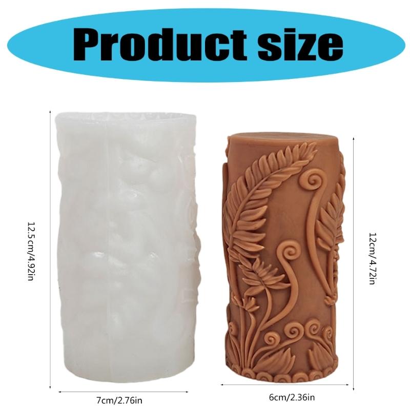 Cylindrical Scened Candle Molds Castings Molds Flowers Silicone Moulds Plasters Molds Ornament Molds Candle Making Molds