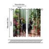 2 Pcs   Filtering Curtains (excluding Rods   Non-movable   Without Batteries) Anime-Inspired Black Cat and Houseplant for Use In