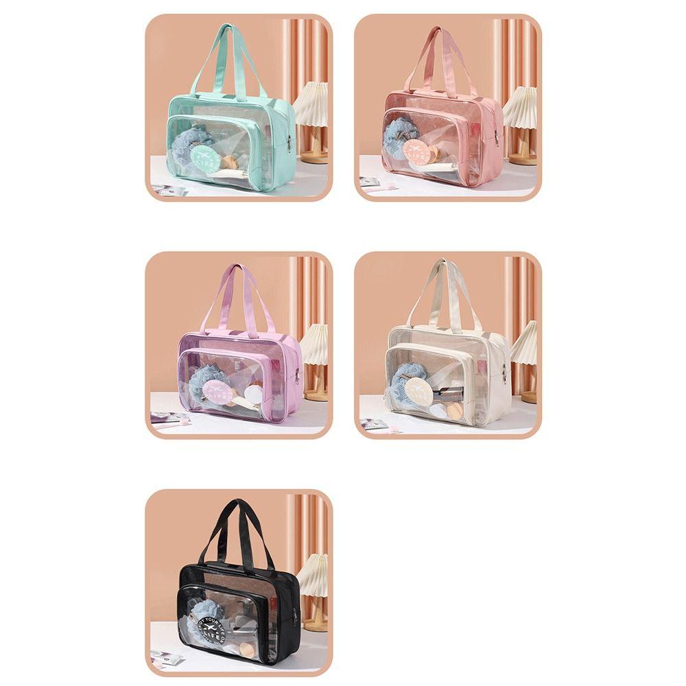 Wet and Dry Separation Toiletry Storage Pouch Large Capacity Clear Toiletry Case Women