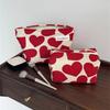 Women Large Capacity Heart Print Pattern Makeup Bag Clutch Cosmetic Organizer Travel Wash Toiletries Storage Bag Makeup Pouch