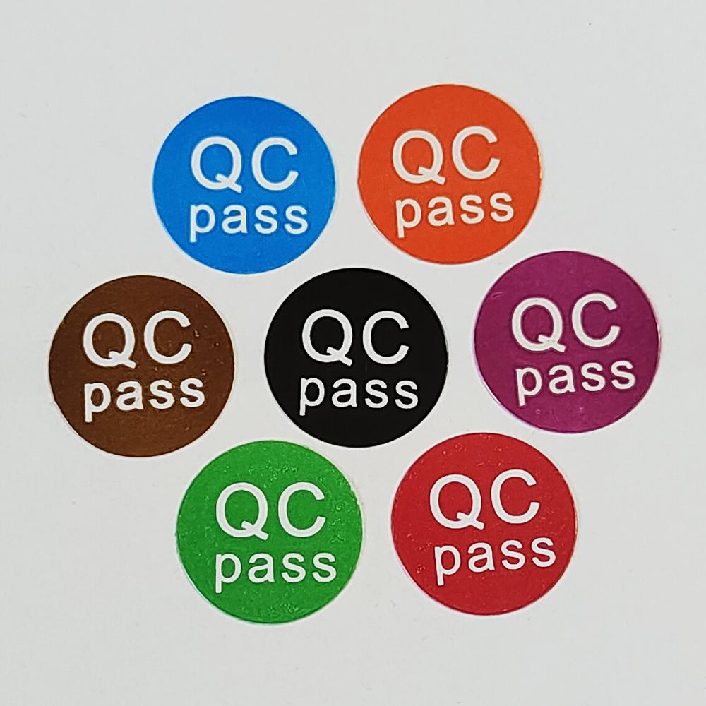 3000 Stück 1 cm QC PASS Papieretikett Qualitätskontrollaufkleber Fabrik Produkt Häkchen Herstellung Verarbeitung Inspektionsetikett