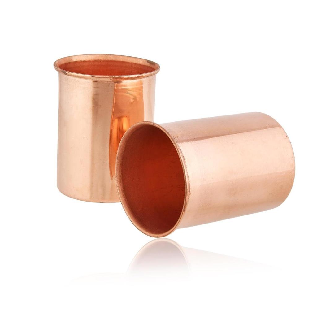 Copper Water Bottle 1 Ltr | Copper Water Bottle with Glass Set | Meena Work | 100% Pure | Leak-Proof | 2 Water Glass 300ml Each