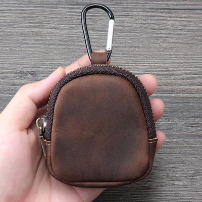 Porte-monnaie en cuir de vache Original Jeunesse Japonaise Sac à monnaie Fermeture éclair Cuir Sac pour écouteurs Sac à clés Pendentif