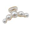 Faux Pearls Decor Banana Hair Claw Clip Styling Barrette Accessory for Women