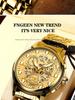 UTHAI Men's Watch Light Luxury Automatic Hollow Fashion Trend Waterproof Luminous Stainless Steel Strap Quartz Watch Reloj Gift