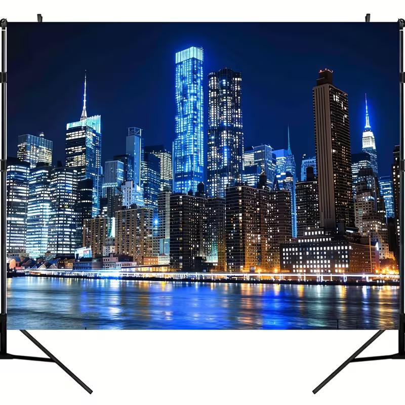 New York Manhattan Night Skyline Tapestry, Aesthetic Wall Hanging for Bedroom & Dorm