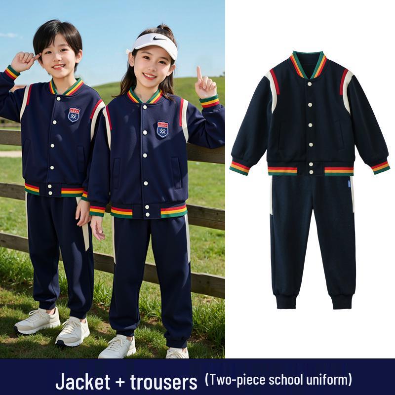 

Children s Spring & Autumn School Uniform Set - Baseball Style, Kindergarten & Elementary Three-Piece Outfit 120cm