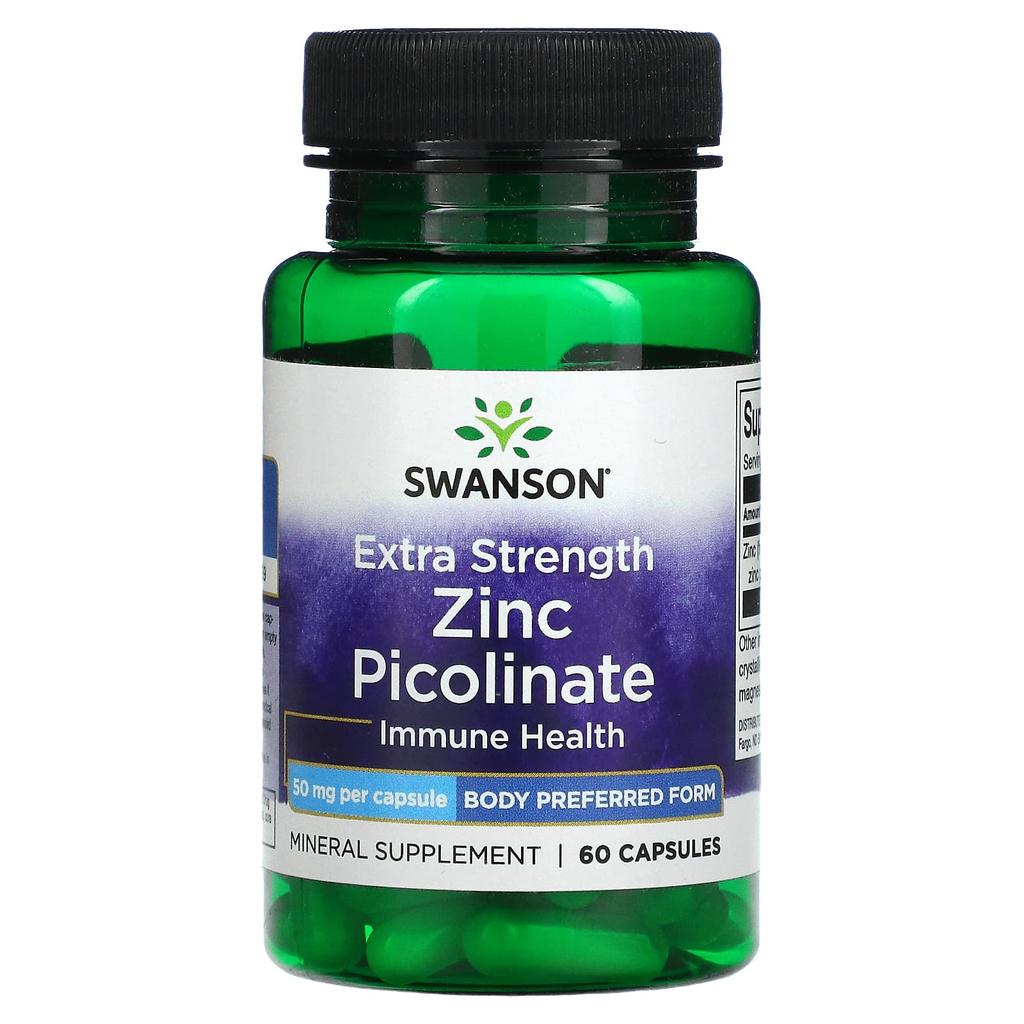 Swanson Extra Strength Zinc Picolinate, 50 Mg, 60 Capsules