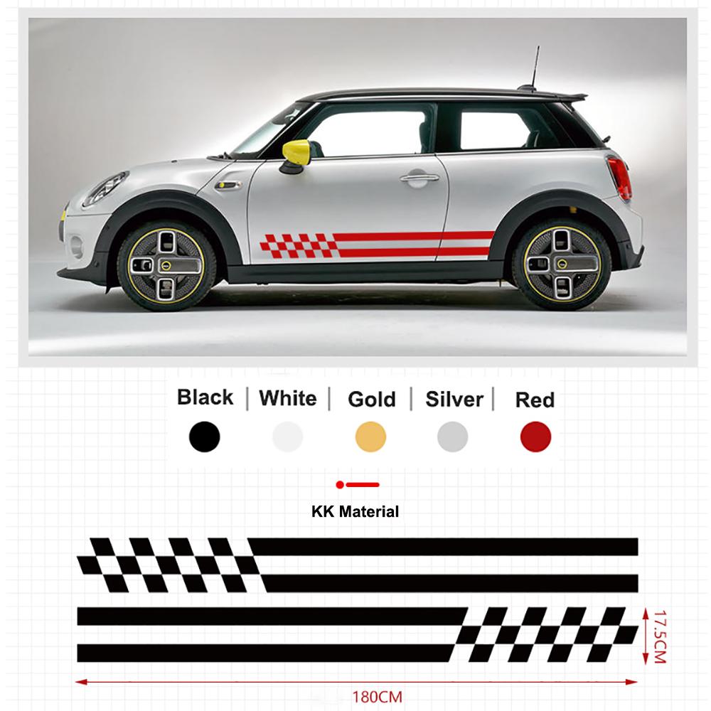 2 Pezzi Adesivi Decorativi Body Skirt Vita Laterale Portiera Auto Per MINI Cooper Clubman F54 F55 F60 R55 R56 R60 Countryman Accessori