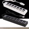 7 Port USB Hub, USB 2.0 Splitter with Individual On-Off Switches, Multi Port USB Expander for Laptop Desktop PC Computer