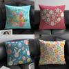 Easter Happy Cushion Cover Natural Linen Organic Fabric DoubleSided Printing Sofa Home Decor Gift Pillow Case