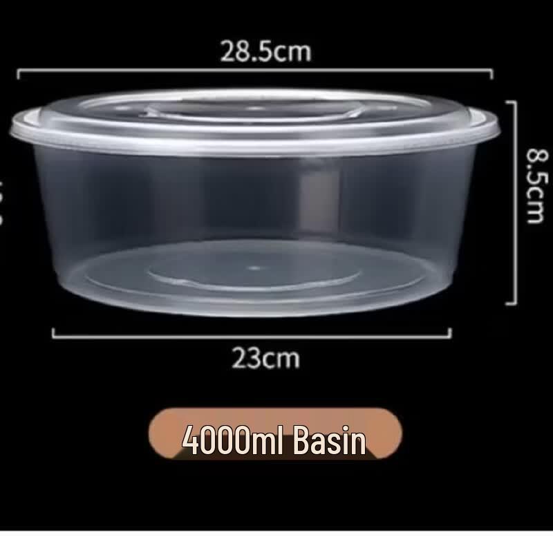 Thickened Disposable Plastic Round Soup Bowl with Lid