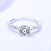 1ct Round Cut Moissanite Engagement Ring for Women 2pcs Sets Lab Created Diamond Band 925 Sterling Silver Plated 18k Gold