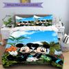 3pcs Mickey & Minnie Mouse Tropical Paradise Print Cover Set Ultra Soft, Breathable, and Comfortable Bedding with Stylish Design for Bedroom and