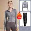 Women's Long Sleeve Sports Yoga Jacket - Stand Collar Cardigan for Running, Fitness, and Pilates