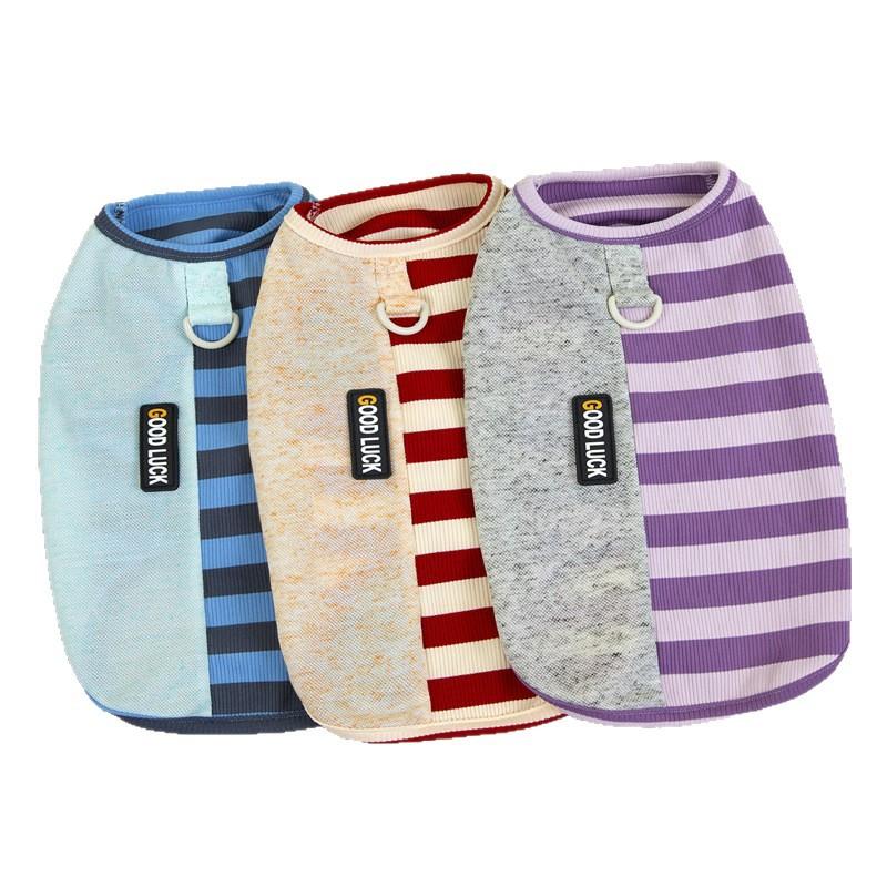 Gilet a righe per animali domestici primavera ed estate sottile per cani piccoli gatti rispetto a orso cucciolo vestiti per cani
