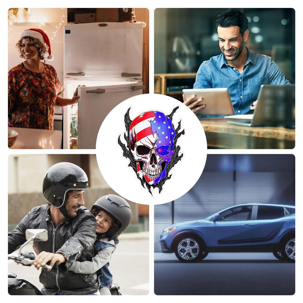 Mdikawe Skull Car Window Sticker,Skeleton Head Sticker,Skeleton Head Decal for Truck Window - American
