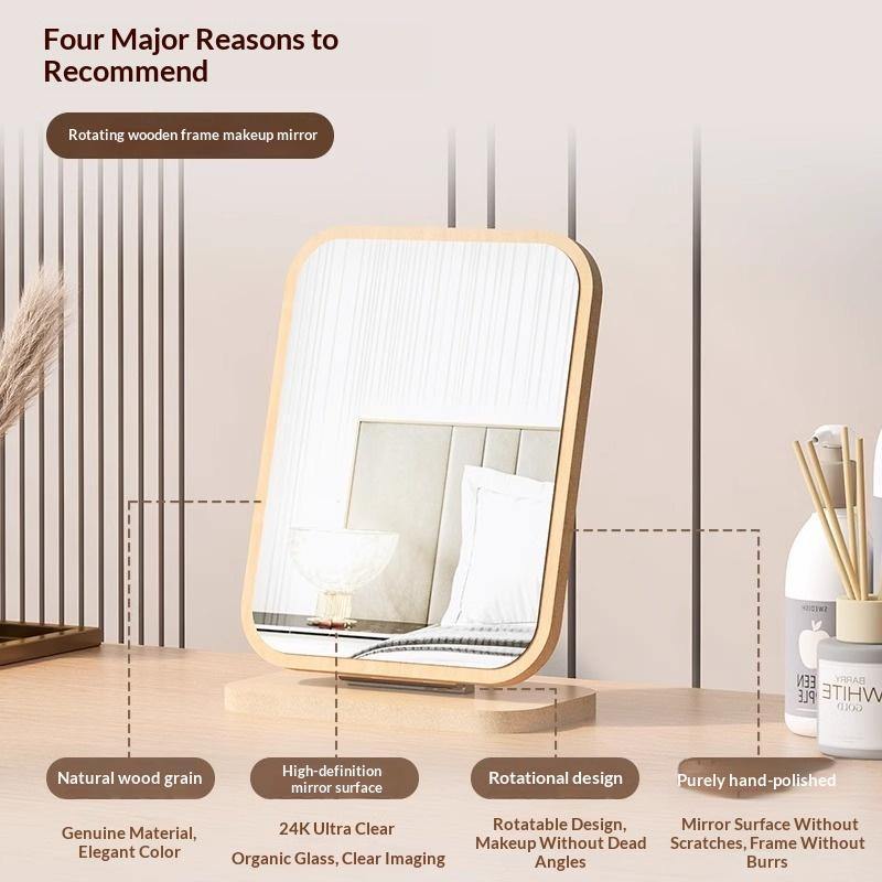 Desktop Standing Up Makeup Mirror Double Sided Hd Surface Multi Angle Adjust For Daily Makeup Vanity Use