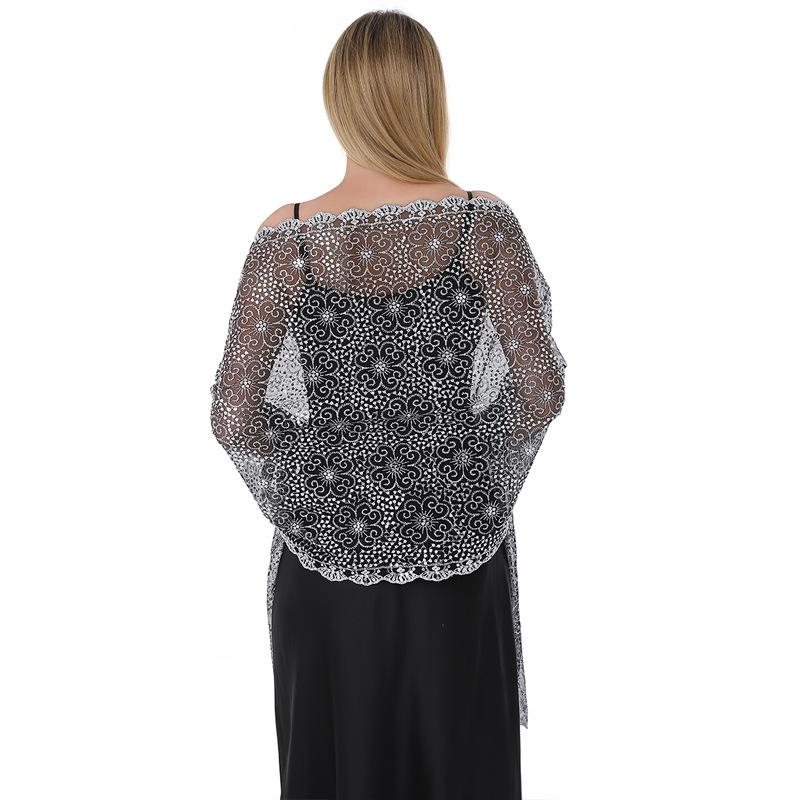 Temperament Elegant Plum Blossom Sequins Embroidered Shawl Bridal Cheongsam Evening Dress Banquet Shawl