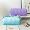 Large Capacity Japanese Style Leather Pencil Case for Female Students - Candy Color