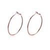 Rockyu Earrings Women's Pink Gold 18k Hoop Earrings Ring Simple 40mm Large Ring Dangle Women's Fashion Accessory (Rose Gold)