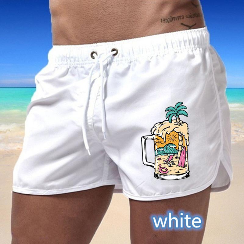 BBK-75 Summer New Men's Quick-Drying Swim Trunks Sports Pants Swimwear Beach Shorts Jogging Shorts Sports Creative Basketball Print