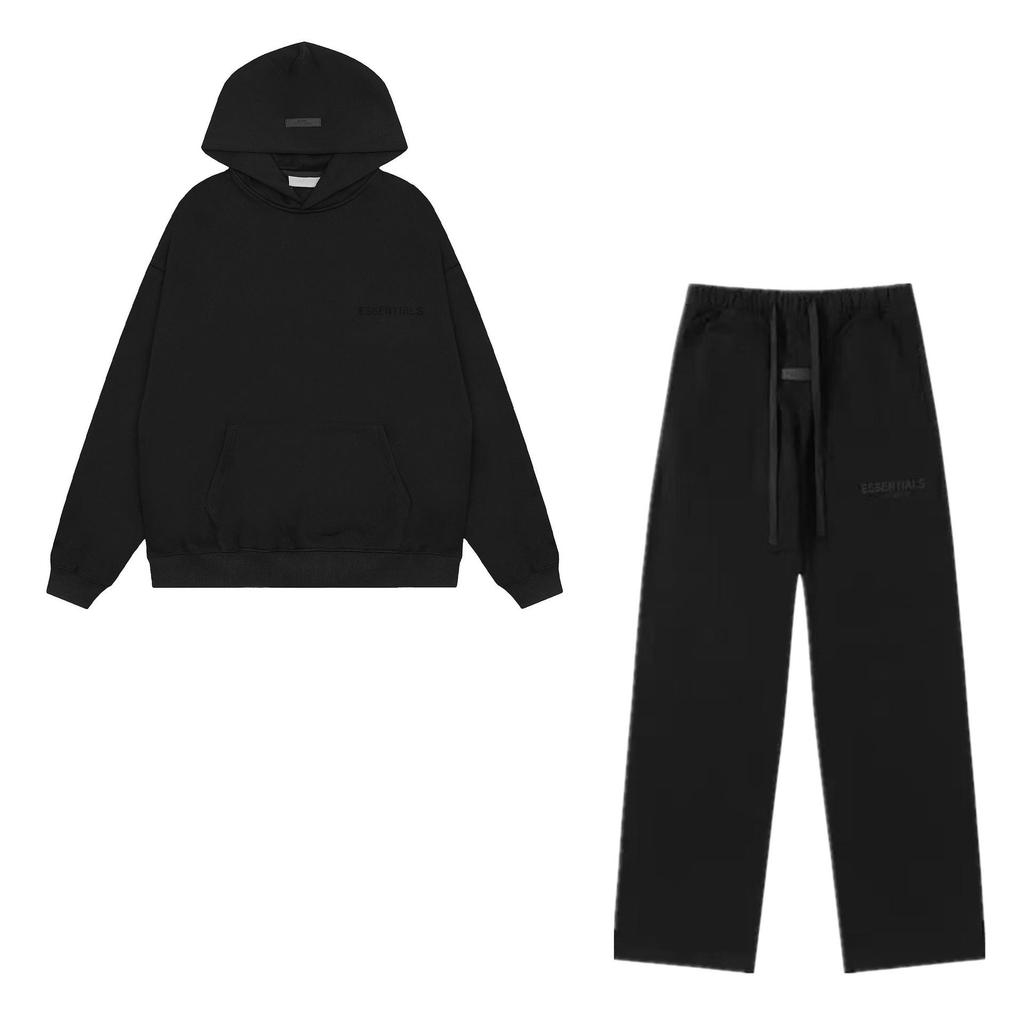 Men's FOG Essentials Loose Fit Velvet Hoodie with Double Stitching, Trendy American Print, Suitable for Couples