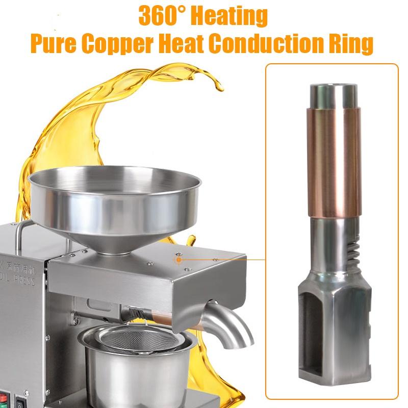 220V Oil Press EU Plug Small Business Equipment Machine Stainless steel oil pressure Peanutss Sesame Nut Oil extractor