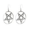 Punk Pentagrams Pendant Earrings Edgy Gothic Jewelry for Halloween and Alternative Witchcraft Amulet Pendant Earrings