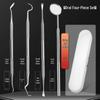 Stainless Steel Dental Tools Set: Oral Endoscope, Probe, Toothpick, Cavity Cleaner, Stain & Tartar Remover.