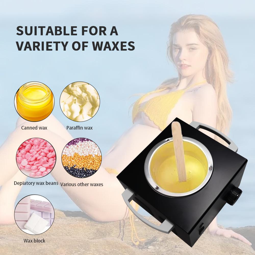 Single Pot Professional Electric Wax Heater Machine Facial Skin SPA Equipment with Adjustable Temperature Set with Wood Craft Sticks(50 Pcs)