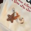 Autumn And Winter Creative Five-Pointed Star Duck Fabric Keychain Charm Pendant Keyring Jewelry For Girl Gift Bag Decoration