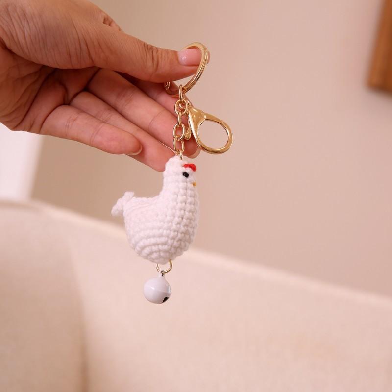 Tropenfisch-Serie Häkel-Schlüsselanhänger Gestrickter Pilz-Schlüsselanhänger Häkel-Erdbeer-Anhänger Schlüsselanhänger Benutzerdefinierte Verpackung brown