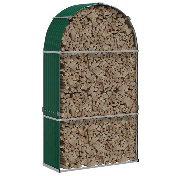 VidaXL Log Holder, Firewood Rack with Storage, Outdoor Firewood Shelf, Green 120x45x210 Cm 364542