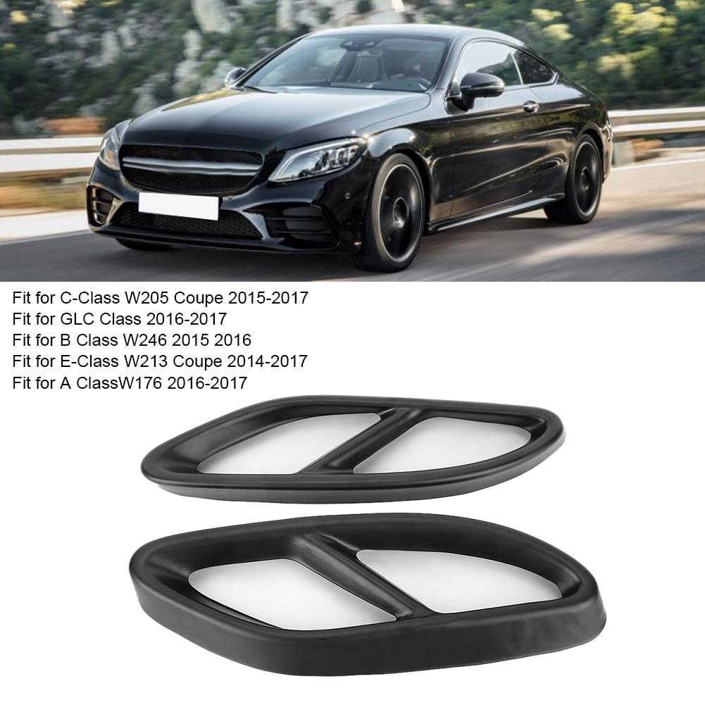2 st Rostfritt Stål Bakre Avgasrör Ventilationsskydd Trim Passar för Mercedes Benz C-Klass