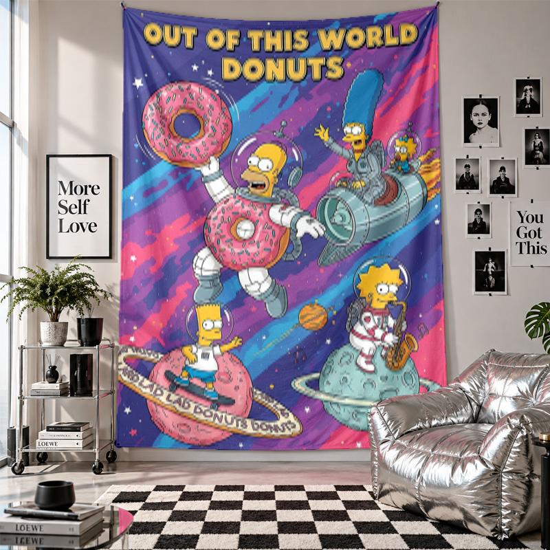 Wall TapestryThe Simpsons Art Hanging Cloth Decorative Background Cover for Room Decoration