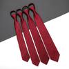 Men'S And Women'S Red Zip-Up Tie Groom Business Dress Wedding Korean Version Lazy No Striped Tie